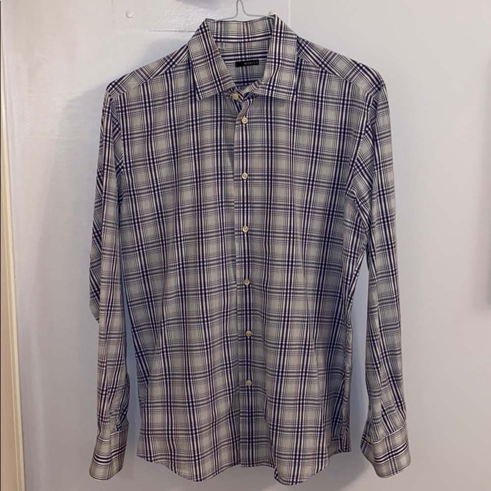 MARCUS Men’s Striped Button Down Shirt Size M